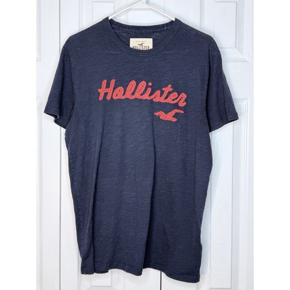 Vintage Y2K Hollister Short Mens LARGE Navy Blue short Sleeve